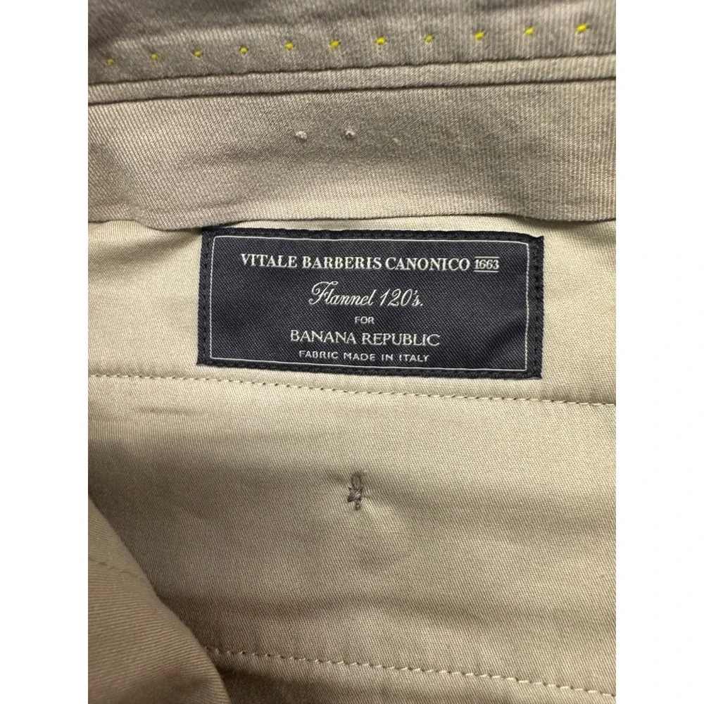 Banana Republic 30x32 Brown Plaid Flannel Wool Pants Trousers Italian Fabric